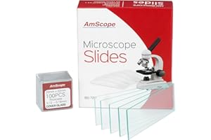 AmScope BS-72P-100S-22 Lot de 72 Lames Vierges pré-nettoyées pour Microscope et 100 lamelles carrées de 22 x 22 mm