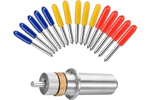 LongZYU 30 pcs Lame da Taglio per Plotter da Taglio in Vinile per Roland e la Maggior Parte dei Plotter Domestici e Importati con Base Portalama 10 pcs 30° Blu/10 pcs 45° Rosso/10 pcs 60° Giallo