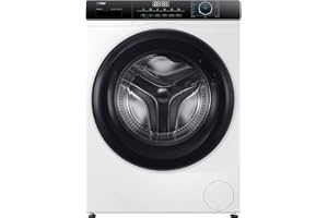 Haier 8kg Front Load Washing Machine, ESMA 5 Star Certified, 525mm Big Drum, Inverter Motor 1200 RPM, Dual Spray, Quick Wash 15', White, 10 Years Warranty Inverter Motor, HW80-BP12929