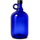 Mikken Blaue XL Glass Bottle 2 Litres with Black Screw Cap