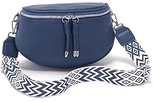 Atgbiem Sac Banane Femme Bleu Sac bandouliere Femme Petit Sac a Main Femme Cuir Sacoche Femme Bandoulière