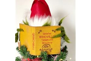 TZCIN Grinchs Weihnachtsbaumspitze, Grinch Weihnachtsbaum Dekorationen Ornamente, Lustig Grinchs Baumspitze Weihnachten Grinchs Deko Christbaumspitze Grinchs Christmas Tree Topper Für Weihnachtsdeko