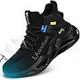 Steel Toe Sneakers for Men Steel Toe Lightweight Shoes for Men Comfortable Work Shoes Air Cushion Safety Shoes Indestructible Puncture Proof Slip Resistant Construction