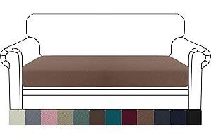 YSTELLAA Housse Coussin Canapé Extensible, Housse De Coussin Canapé Antidérapant Universelle, Protection Meubles Couvre, Siège Élastique, Doux, pour Le Salon, 2 Places, Marron