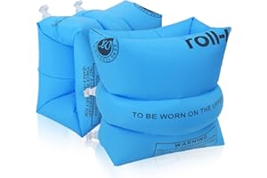 ASHINER Manguitos de Natación para Niños - Diseño de Doble Bolsa de Aire, Flotadores de Natación Duraderos para Niños - Brazaletes Inflables Enrollables para Diversión y Seguridad en el Agua