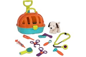 Battat Pup & Go-Kit Giocattolo rotolante per veterinari con Cane in Peluche per Bambini dai 3 Anni in su (12 Pezzi), Multicolore, Piccolo, BT2507Z