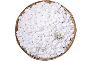 Hisredsun Weiße Dekosteine, 1,8 kg, 0,6-0,9 cm, natürliche Kiessteine für Blumentöpfe, Flussfelsen, Sukkulenten, Aquarium und Gartendekoration
