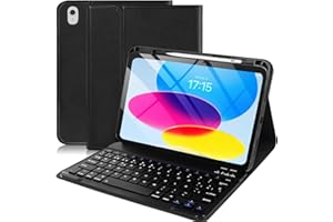 TENGWUDZ iPad 10.ª Generación Funda Teclado 10.9“ 2022, Funda con Teclado Español Ñ para iPad 10.Generación 2022 10,9 Pulgadas, Funda Inteligente con Teclado Bluetooth para iPad 10.ª Gen 2022 (Negro)