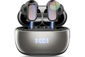 Conyat Casque Ecouteurs sans Fil, Bluetooth 5.4 avec ENC Réduction Antibruit Mic, Ecouteurs Hi-FI Son Stéréo, 40 Heures Durée de Lecture, IPX7 Oreillette Bluetooth sans Fil, Noir