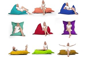 Nadimaideal Rectangular Bean Bag 2-in-1 Function Laying & Setting for Children, Teenagers & Adults Indoor & Outdoor Seat Cushion - Bean Bag Filling EPS Beads (Anthracite, L - 100 x 145 cm)