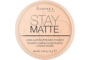 Rimmel London Cipria Compatta Stay Matte - Polvere Opacizzante a Lunga Tenuta per Pelli Grasse e Miste - Warm Beige - 14 g