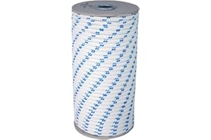 ANTICA CORDERIA MARRA DAL 1896 Corda , Treccia marina, Antica Corderia Marra, multiuso mm 6, 50 m - bianca con segnalino azzurro in poliestere Alta Tenacita'.stabilizzato ai raggi U.V. resistente a intemperie e agenti atmosferici