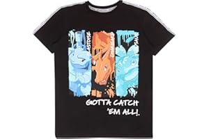 Popgear modne koszulki Chłopcy Pokemon Catch Them All Evolution Koszulka Dla Dzieci, Kolor Czarny (1 w zestawie)