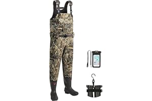 TideWe Chest Waders, Hunting Waders for Men Realtree MAX5 Camo with 800G Insulation, Waterproof Cleated Neoprene Bootfoot Wader, Insulated Hunting & Fishing Waders