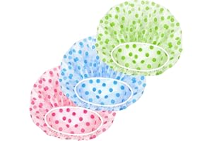 AILIVER Gorro de ducha elástico para mujer, gorro de ducha impermeable, gorro de ducha reutilizable para niñas, mujeres, mujeres, salón (3 piezas)