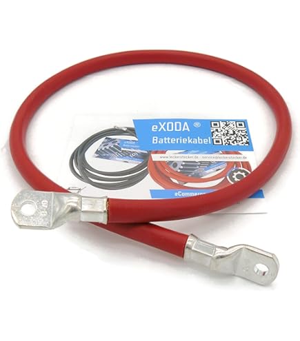 Câble Batterie 10 Mm² 200 Cm Avec Cosses Œillets M6 - Cuivre Flexible H07VK, Pour Voiture, Moto, Solaire - 2