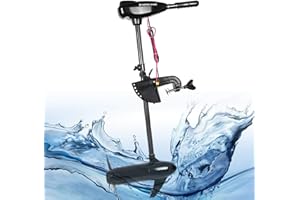 FETCOI Motore elettrico fuoribordo 80LBS – motore elettrico fuoribordo 1,2 HP per barca, motore elettrico ad alte prestazioni, motore elettrico per barche da pesca gonfiabile, 12 V