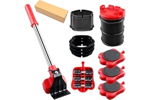 HOMURY Zestaw 13 podnośników do mebli, wielofunkcyjne kółka z 8 regulatorami wysokości, zestaw do przeprowadzki, rolki meblowe, rolki transportowe, do transportu mebli, maksymalne obciążenie 300 kg