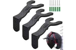 deegbbyi 3 Pezzi Supporto Casco Moto, Porta Casco Moto da Parete, Multifunzione Appendi Elmetto, Accessori con Viti, per Caschi da Motociclo, Guanti, Chiavi, Cappotti, Zaini