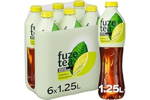 Fuze Tea, Bevanda Rinfrescante Analcolica di Té al Gusto Limone e Citronella, Senza Zuccheri - 6 Bottiglie da 1.25 ml