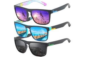 LEDING&BEST Polaryzowane okulary przeciwsłoneczne męskie, lekkie ultra lekkie UV400 kwadratowe polaryzacyjne okulary