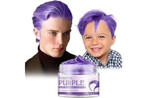 ‎LONSTIN Temporäre Haarfarbe Auswaschbar, Temporäre Haarwachs Farbe Haarfarbe Wachs Natürliche Frisur Pomade Für Männer Frauen Party Cosplay Halloween Christmas (purple, purple)