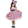 Disney Minnie Mouse Glow in The Dark Girls' Costume, Multi-colored, M