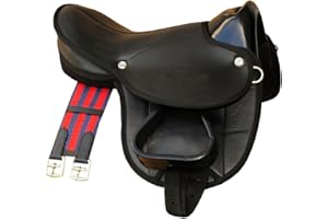 AMKA Little Billy Pony Shetland saddle, complete set also for wooden horses, colour: black, saddle set for pony or Shetland pony or wooden horses