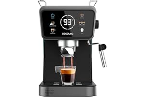 Cecotec Machine à Café Express Power Espresso Touch ColdBrew. Écran Tactile, Système ColdBrew, Pompe 20 Bars, Buse Vapeur Orientable, Réservoir 1,5L, Bras Double Sortie, Nettoyage Facile