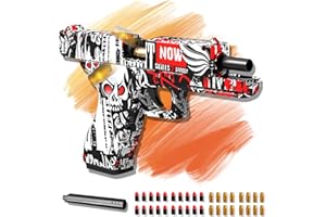 SK MISS Toy Guns for Boys, Red Graffiti Plastic Toy Pistol Blaster with Accessories, Kids Educational Outdoor Game, Birthday Toys for Children Girls 9+ Years Old