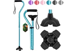 BeneCane Walking Cane Adjustable Cane with Offset Soft Cushioned Handle for Men & Women Lightweight Comfortable Stability Base Mobility Aid for Men Women and Seniors