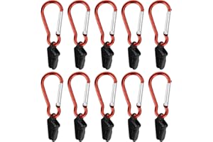 SMATIME 10 Set Tent Clips with Carabiner Plastic Awning Clamp Canopy Clip Holder Tarpaulin Clips with Carabiner Windproof Tent Lock Grip Heavy Duty Tarp Clips Set for Camping Hiking Travel Awnings Caravans