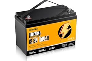 RVPOZWER Bateria Lifepo4 12V 100Ah, Bateria Litio LiFePO4 Recargable, Baterías de Ciclo Profundo, Batería Coche 1280Wh con Sistema 100A BMS, 18000 Ciclos para Sistema Placa Solar, Barco, Hogar, Camper (100ah)