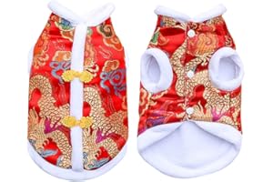 Savlot Chinese Spring Festival Dog Costume New Year Tang Suit Soft Pet New Year Costume Red Comfortable Tang Dynasty Costume