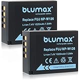2X Blumax Akku für Fujifilm NP-W126 1020mAh |kompatibel mit Fujifilm X-T3 XT3 X-T1-X-T10-X-Pro1-X-E1-X-E2-X-M1-X-A1-X-A2-X-Pr
