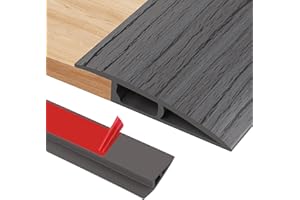 ZTVOWTO 100cm Self-Adhesive Carpet Door Strips, PVC Door Threshold Strip for Height 17-20mm Carpet, Laminate Floor and Tile Thresholds, Doorways, Edges and Scooters(A5015,Dark Gray Wood Grain)