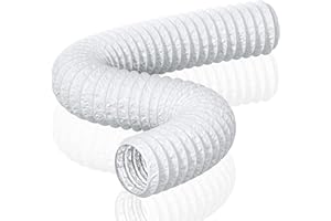 HG Power 75mm Tubo di Scarico, 5m Condotto di Ventilazione Flessibile in Alluminio PVC per Condizionatori d'aria, Asciugatrici e Cappe da Cucina, Bianco