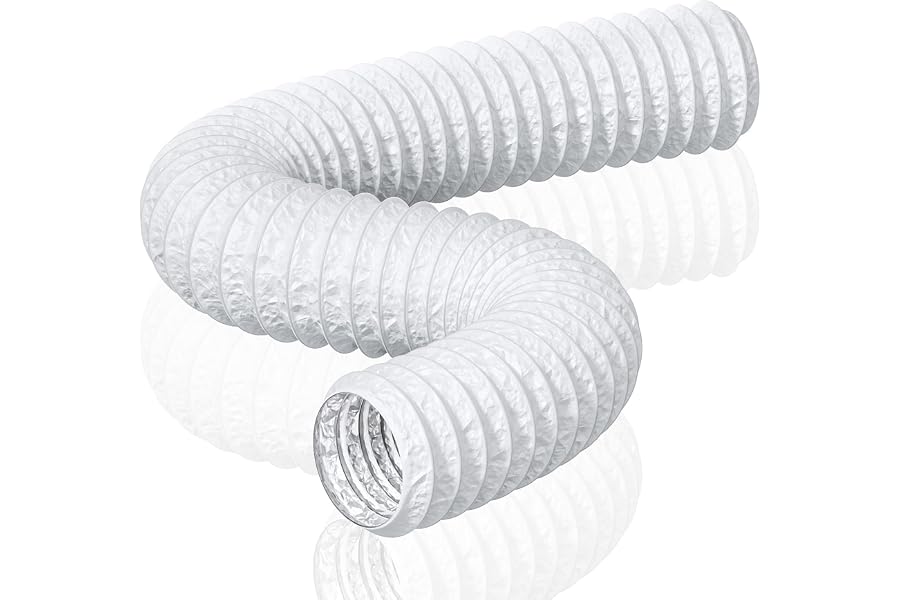 HG Power 150mm Abluftschlauch, 5m Flexibel PVC Alurohr Lüftungsschlauch Schallgedämmter Alu Flex-Schlauch Abluftrohr für Wach