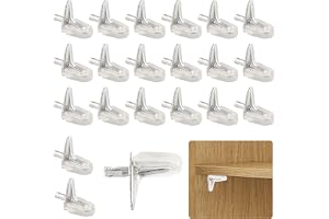 Wisebom Hyllstöd hyllstöd, 20 stycken transparent hylla golvstöd plast med stålpenna, 3 mm glasgolvhållare, hyllhållare för s