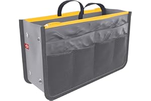 Ducomi Organizador de Bolsos Expandible – con 13 Compartimientos Grandes - Organizador Bolsos Mujer para Almacenar Maquillaje, Documentos y Teléfonos (Standard, Grey)