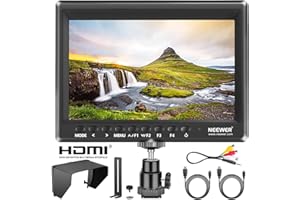 NEEWER F100 7 Zoll 1280x800 IPS Bildschirm Kamera Feldmonitor unterstützt 4k Eingang HDMI Video für DSLR Spiegellose Kamera Sony A7S II A6500 Panasonic GH5 Canon 5D Mark IV (Batterie Nicht enthalten)