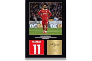 GENERIC Mohamed Salah Gift Signed A4 Print Display Unframed Liverpool Gifts For Boys Digitally Reproduced Signature Mo Salah Liverpool Gifts For Men