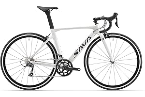SAVADECK Bicicleta de Carretera de Carbono, Bicicleta de Carretera Warwinds3.0 700C de Fibra de Carbono con Shimano Sora 3000 18S, Neumáticos 25C y Freno Double V.