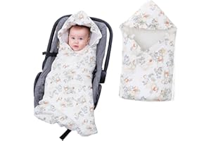 LAT LEE AND TOWN LAT Manta Envolvente Bebe Invierno, 90x90cm Universal Manta Porteo Saco para Silla de Coche, Algodón Universal Saco Capazo Bebe Invierno para Cochecitos Sillas de Paseo Asiento de Coche