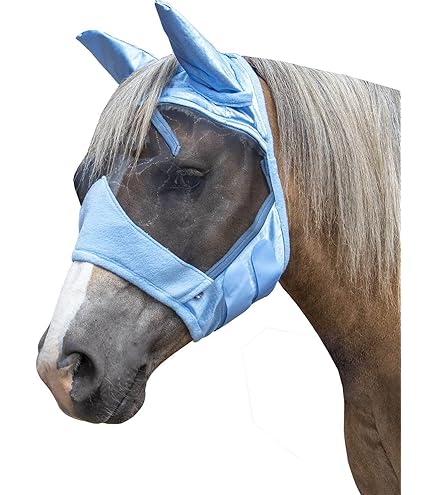 HKM Active 19 Fliegenhaube Für Pferde - Weiß, Ohrenschutz Gegen Fliegen - Vollblut