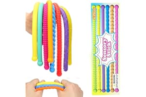 JoyJoyful Fidget Toys for Kids Adults, 6 Pack Stick Sensory Toys for Autism, Textured Squishy Toys for Special Needs Autistic, Adhd Anxiety Stress Relief Toy, Travel Toys for Toddlers on Plane (Soft)