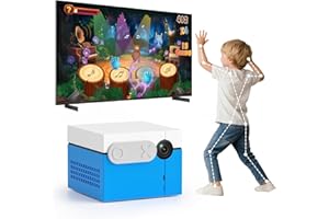 PAGEPINMU KINHANK MotionX Motion Sensor Game Console for Kids&Family, Interactive Video Game System, Plug & Play, Controller-Free/Continuous Updates/No Subscription, Indoor Physical Activity, Toy Gift for Kids