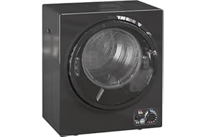 HOMCOM Sèche-linge à évacuation portable, sèche-linge électrique 850 W, 4 Kg, 4 modes de séchage, 2 niveaux de chauffage, cuve en acier inoxydable, installation murale, pour appartement dortoir, noir