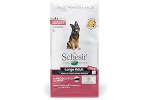 Schesir, Cibo Secco per Cani Adulti di Taglia Grande al Gusto Prosciutto, Linea Mantenimento in Crocchette - Formato Sacco da 12Kg