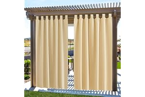 AFXXE Cortina Exterior Porche con Protección Solar UV, 132x215cm, Cortina Impermeable para Pérgolas,Terraza y Ventanas (Gris x1 Pieza)